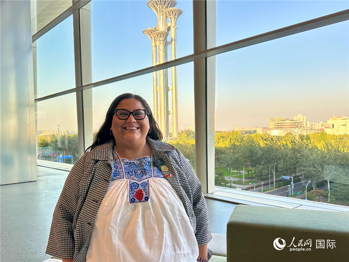 10月13日，墨西哥妇女部长西特拉莉·埃尔南德斯·莫拉在北京国家会议中心接受人民网记者专访。人民网记者 周雨摄