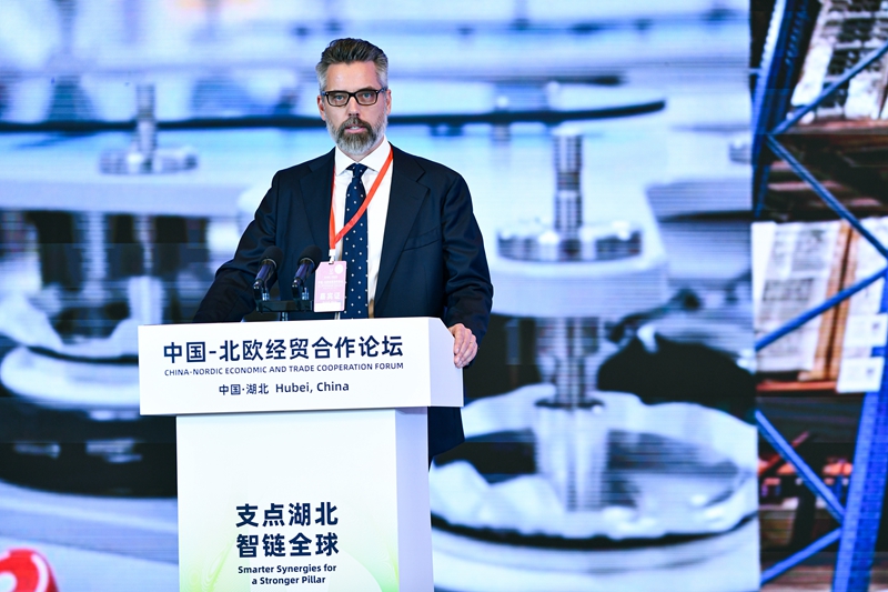 宜家中国总裁兼首席可持续发展官庞安泽在论坛上发言。人民网记者 任峰涛摄